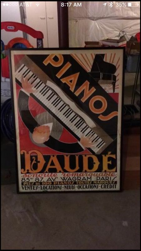 Large Piano Art Framed Picture