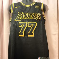 Men Nike Los Angeles Lakers Luka Doncic #77 Black Snakeskin 