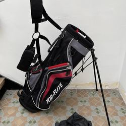 Top Flight Lightweight Stand Golf Bag 4-Way Dual Shoulder Strap With Rain Cover 