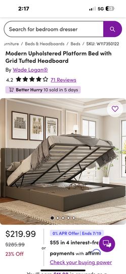 King platform bed