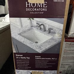 Home Decorators Collection 31 in. W x 22 in. D Cultured Marble White Rectangular Single Sink Vanity