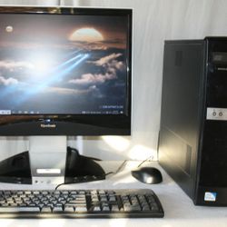 HP Dual core PC, 19" LCD, New Windows 10/Office 2010 4GB ram 200 GB HD