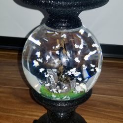Bath & Body Works Halloween Pedestal Water Globe Candle Holder – Cemetery Scene (2021)