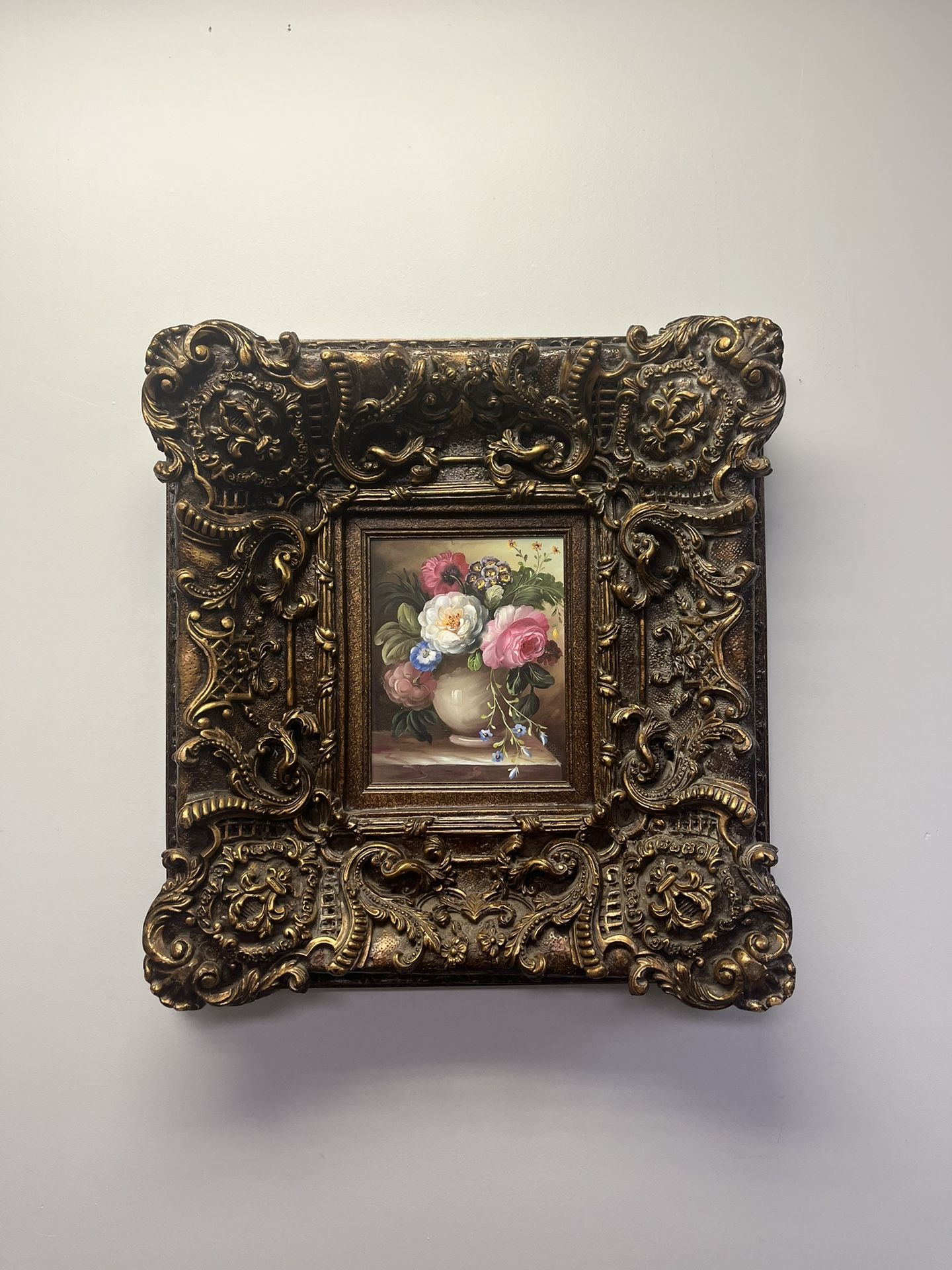 Flowers In Vase Painting in Exotic Frame