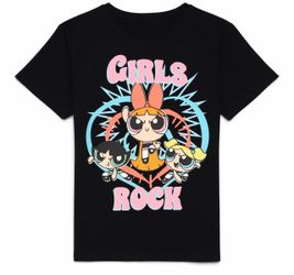 Powerpuff Girls Rock Black Graphic T-Shirt