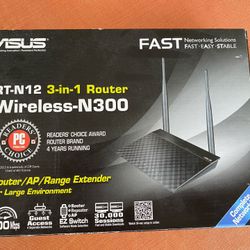 New In Box ASUS Wireless Router. See Box For Description. $20.00 Firm.