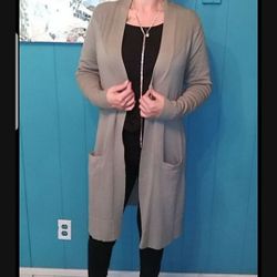 Alexander + Oak Light Olive Green Cardigan