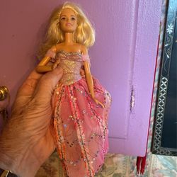 Barbie doll and beautiful sequin gown 12 inches tall