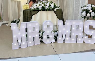 Mr &Mrs letters / An Elegant Emerald Green Dress