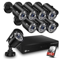 8pcs security cameras system kit