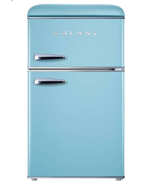Galanz Retro Mini Fridge With Freezer, Blue 3.1 Cu FT