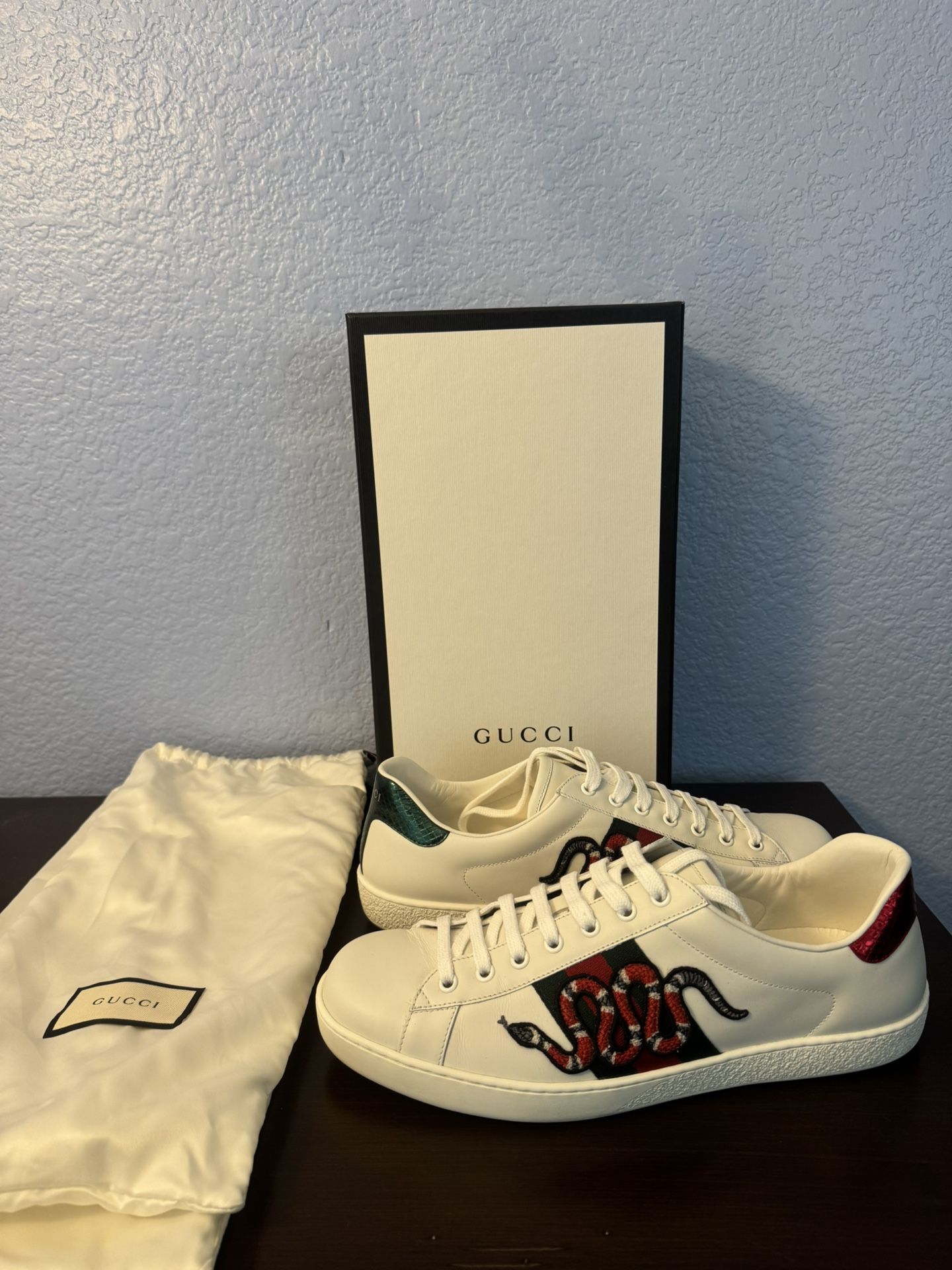 Gucci Ace Embroidered Snake Sneakers