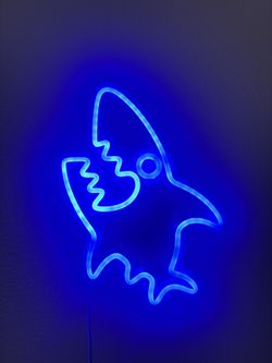 Neon shark nightlight