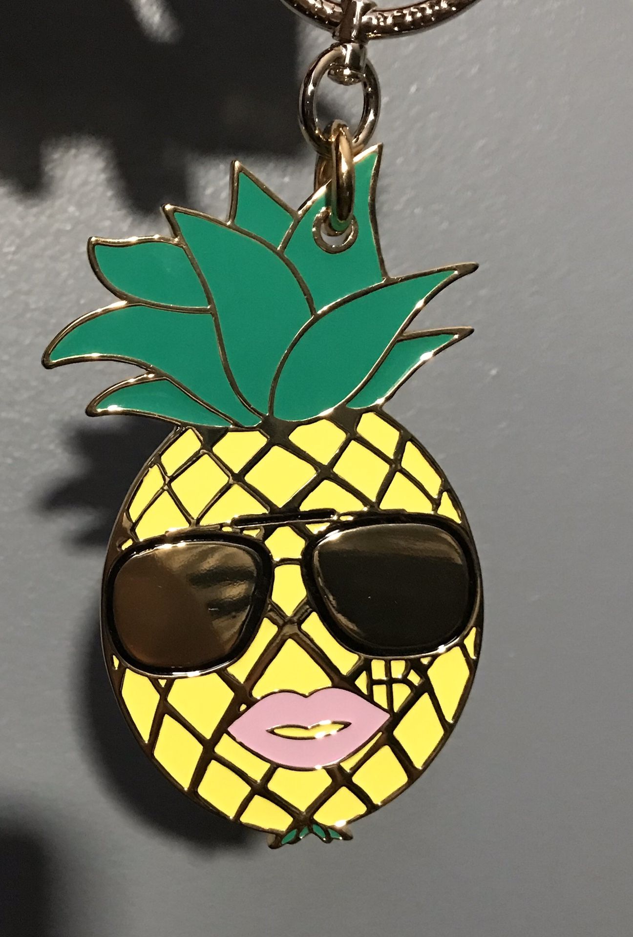 Henri Bendel pineapple bag charm key chain