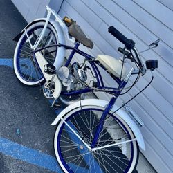 Vintage Custom Hand Built Motor Bike 50cc engine bicycle rare 