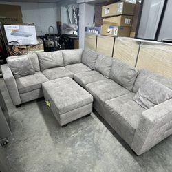 Kylie Fabric Sectional with Ottoman / sofa / living room furniture 