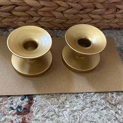 Double Use Gold Candle Holders
