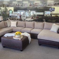 SALE!!! Huge Sectional With Chaise / Made In The USA/ Available In Different Colors & Materials 