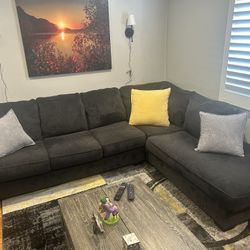 Charcoal Grey 2 Piece Chaise Sectional Ashley Furniture 