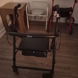 Drive Walker With Seat And Hand Brakes