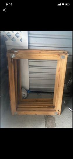 Wooden Frame with Metal Corner Brackets