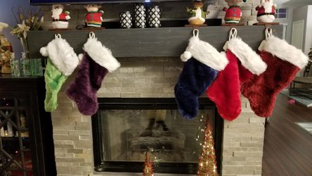 Faux fur christmas stockings - Firm at $5 EACH or $20 for all 5