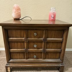 Solid Wood Rustic End Table / Nightstand with Storage