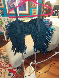 Halloween black feather wings