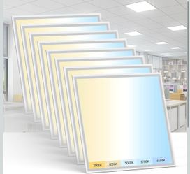 AIKVSXER 8 Pack 2x2 LED Flat Panel Light - Selectable 5 CCT 3000K-6500K & 5 Wattage 30-50W 5500Lm 0-10V Dimmable 2x2 led Drop Ceiling Lights 120-277V 