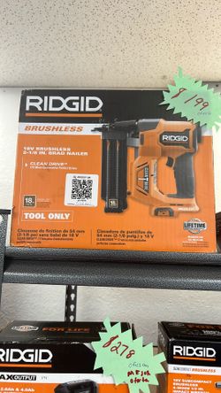 Milwaukee Ryobi Dewalt Ridgid 18v Brushless 2-1/8 In. Brad Nailer