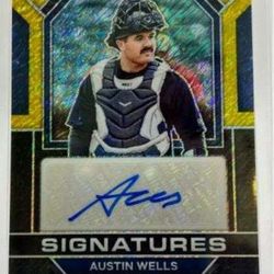 2023 Panini Prizm Baseball Sealed 2/2 Signatures Black Gold Prizm Austin Wells SIG-AW 