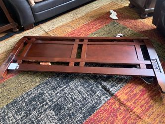 Cherry finish queen bed frame