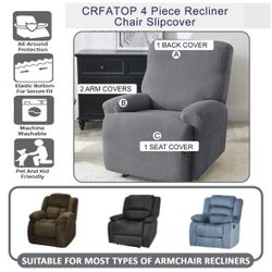 Recliner Slipcover 4-Piece Stretch  NEW