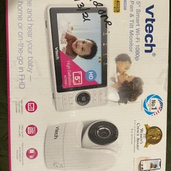 VTech Upgraded Smart WiFi Baby Monitor VM901, 5-inch 720p Display, 1080p Camera, HD NightVision, Fully Remote Pan Tilt Zoom, 2-Way Talk, Free Smart Ph