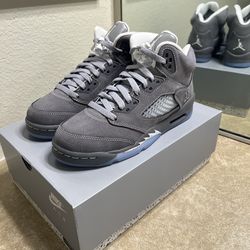 Jordan 5 Wolf Grey Size 5y 6.5w