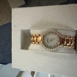 Ebel 18k gold watch with mother of Pearl face and diamonds on bezel, untested
