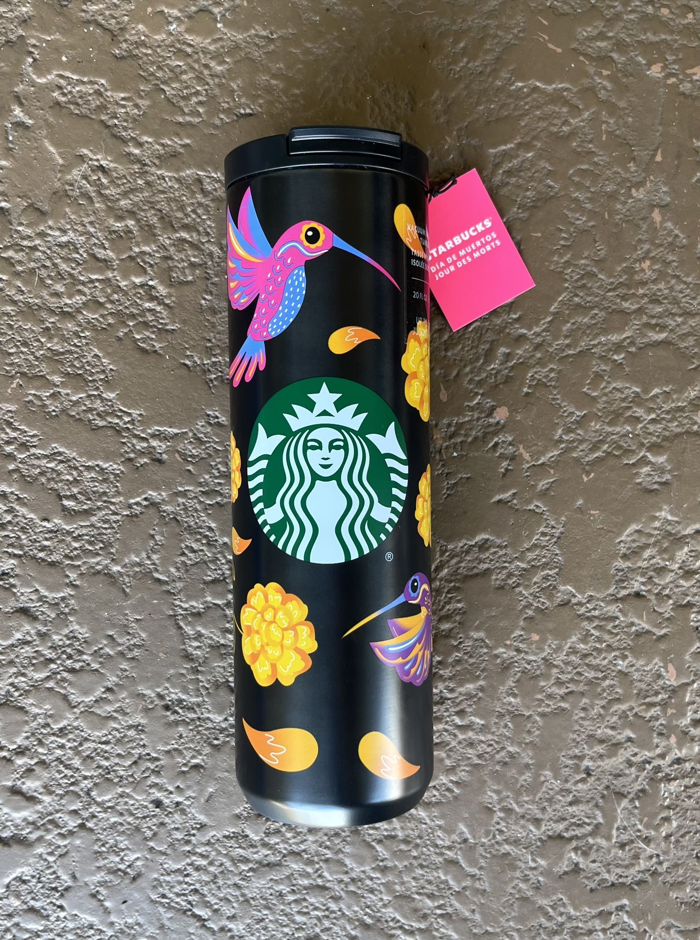 Brand new 2024 Starbucks Day of the Dead Tumbler, 20oz, Sugar Skulls & Hummingbirds