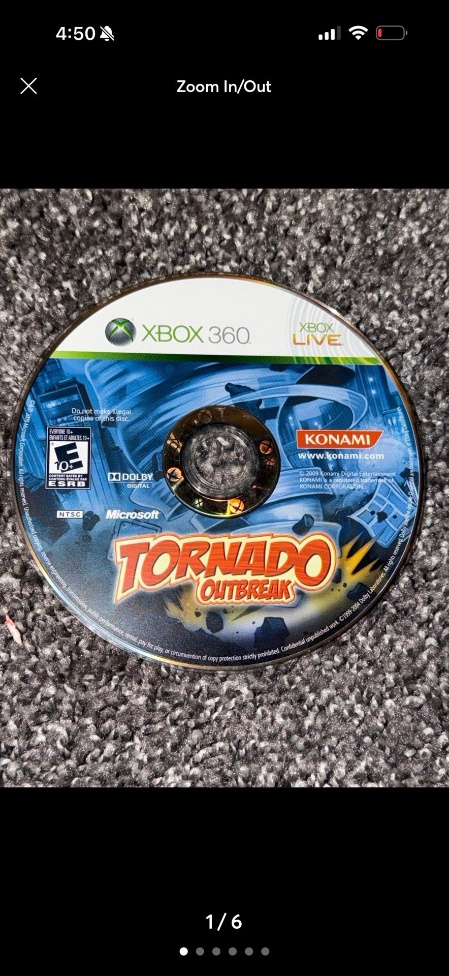 Microsoft Xbox 360 Tornado Outbreak Video Game Rated E For Everyone 10+ Used
