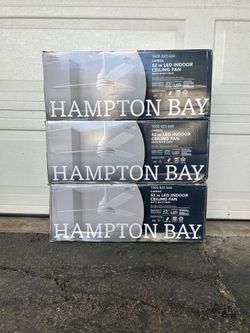Hampton Bay Caprice 52 in. Integrated LED Indoor Matte White Ceiling Fan with Light Kit and Remote Control