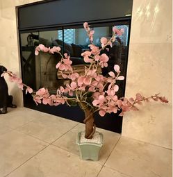 Vintage Bonsai Tree Glass Cherry Blossom
