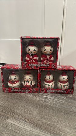 Johanna Parker Christmas Snowman Salt & Pepper Shakers
