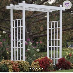 New 57'' W x 28'' Polyvinyl Chloride (PVC) Arbor in White