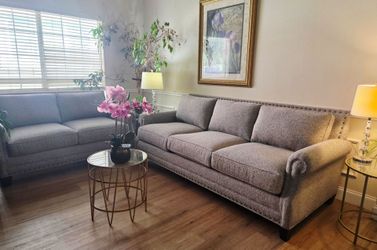 Cindy Crawford Gray Sofa Loveseat Set