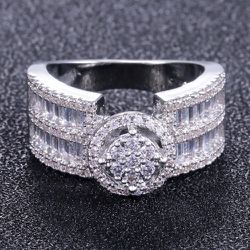 "Charm Gemstone Zircon Luxury Diamond Chunky Rings for Women, VP1745