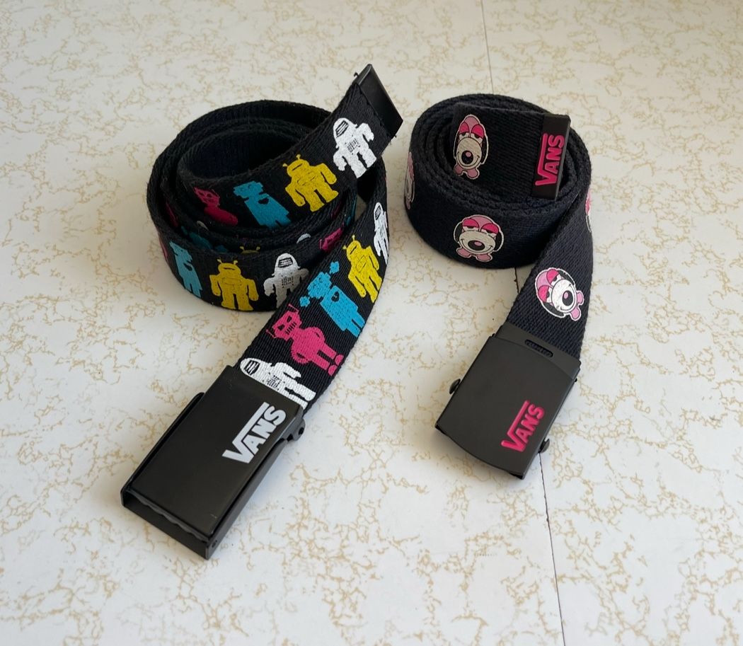 VINTAGE VANS Y2K CANVAS ADJUSTABLE BELTS ROBOTS BASSET HOUND PUPPY SKATER