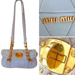 💯 Authentic MIU MIU Chain Flap Shoulder Bag.