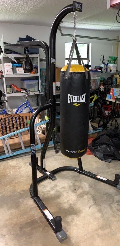 Everlast dual station heavy bag and speed bag