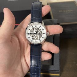 Bulova Classic Sutton Automatic Blue Leather Strap Watch 40mm