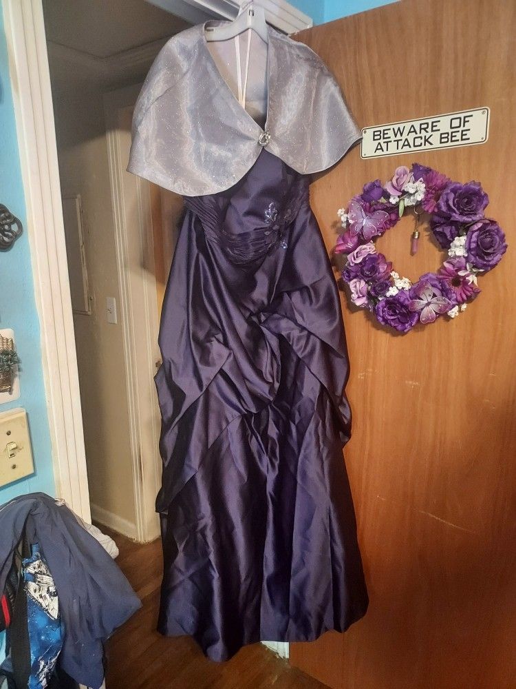 Formal Dress With Handmade Shawl