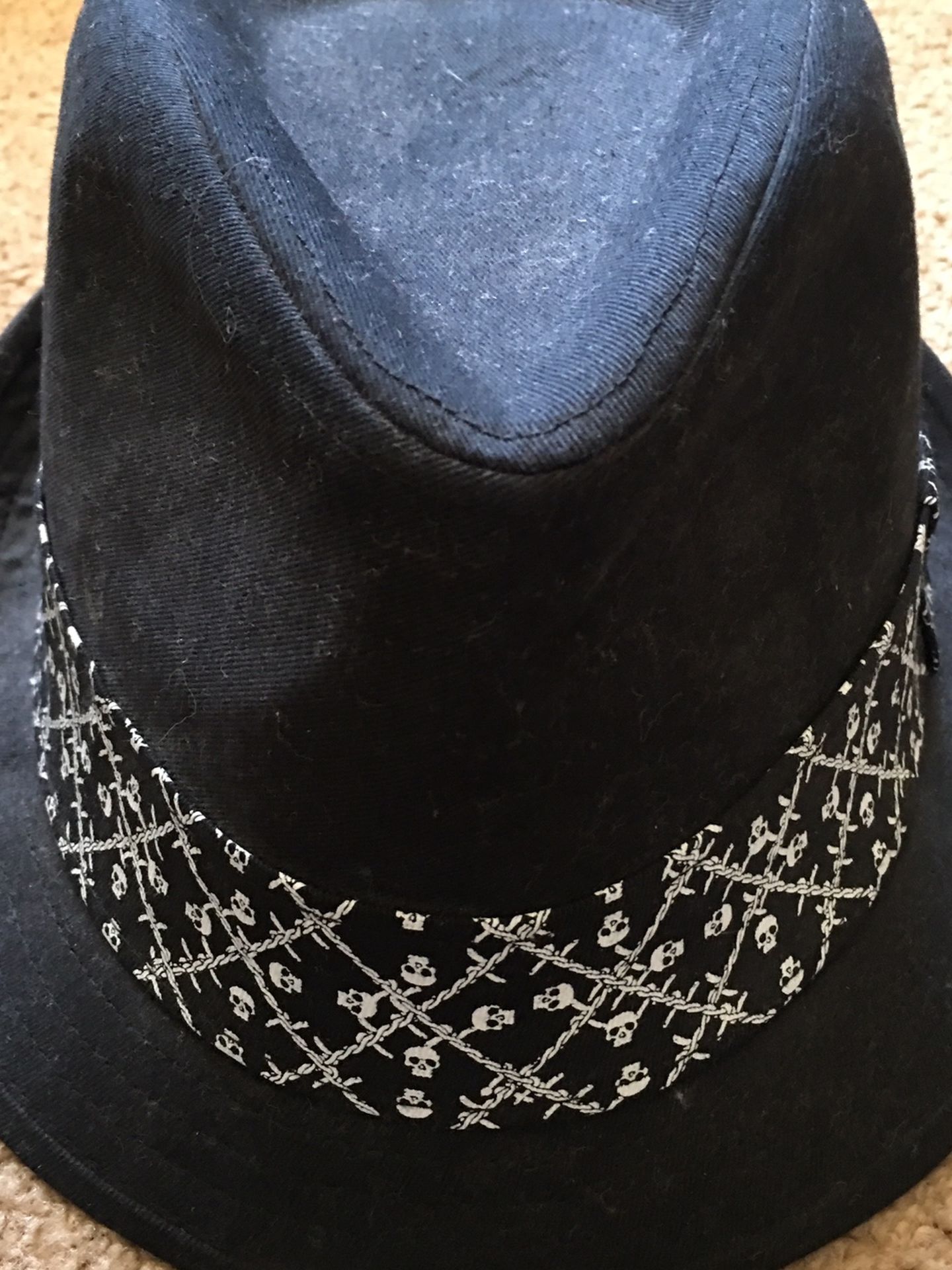 Black Fedora Hat - Vintage Stone (L/XL)